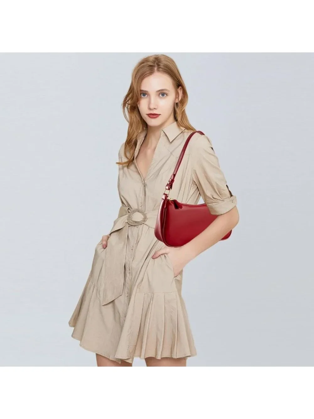 Stylish Leather Hobo Tote Bag for Women - Retro Sling Purse with 2 Straps